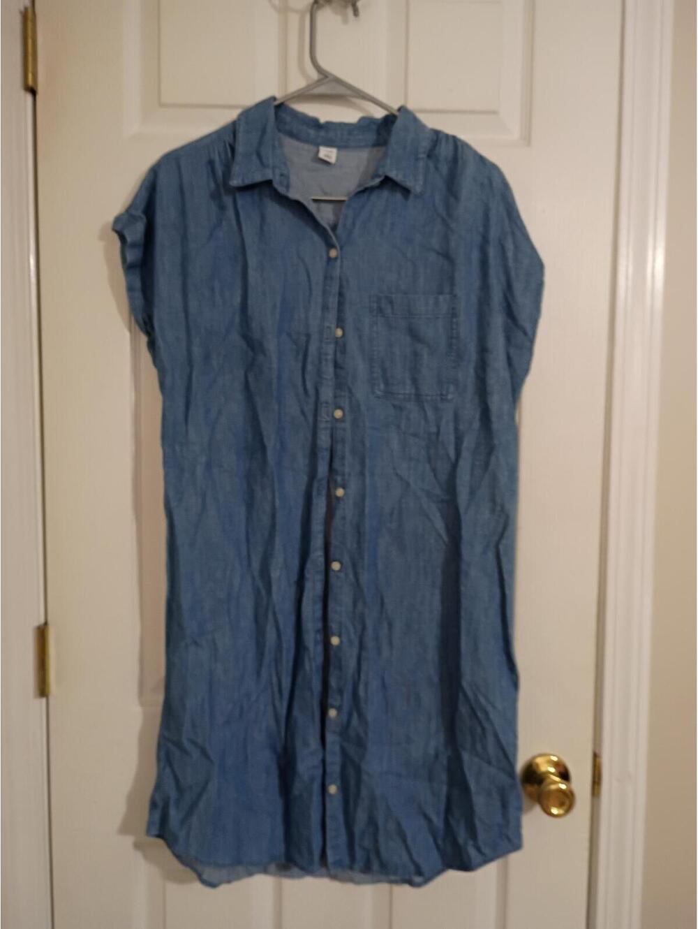 Old Navy Light Blue Denim Shirt Dresse